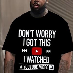 Black Graphic YouTube T-Shirt